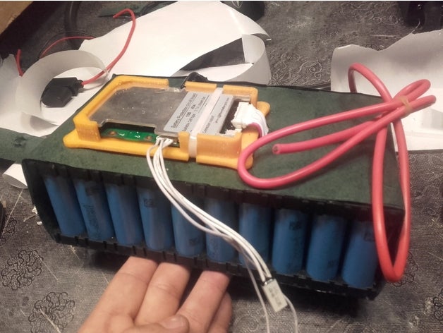 apoyo bms 10s6p batería 18650 electrónica 3D print model - Mito3D