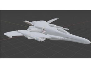 sss fox- simple space ship model 1002 vehicles aircraft laser plane sci-fi scifi spaceship starship ufo 3d print model - Mito3D