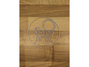 scimmia coaster i segni loghi animale geometriche 3d print model - Mito3D