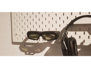 shutter glasses holder ikea skadis organization 3d print model - Mito3D