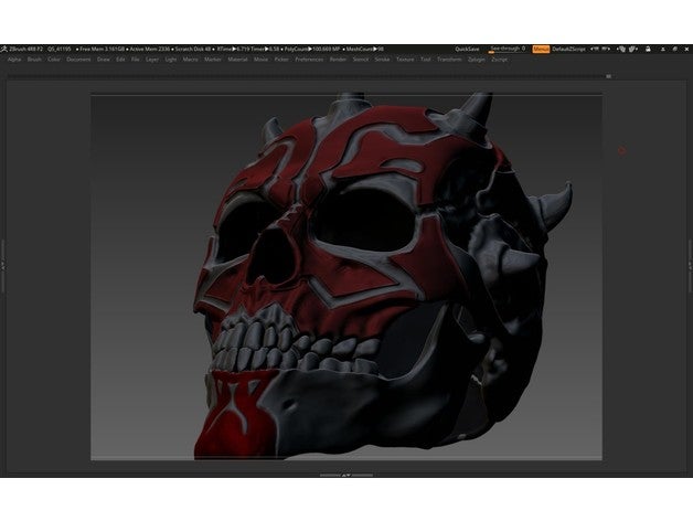 darth maul wearable skull costume 3D print model - Mito3D