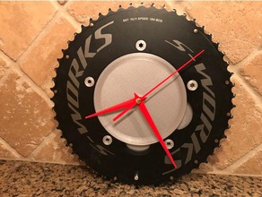 chainring clock 5x130mm aero time trial sport outdoors bicycle bike mount wall 3d print model - Mito3D