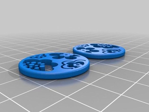 flowercircles earrings pendant flowers hoop stamp 3d print model - Mito3D
