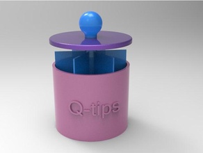 qtip holder round containers dispenser q-tip 3d print model - Mito3D