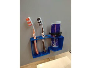 suporte da escova de dentes pasta titular casa banho halter espremedor zahnbuerste zahnpasta 3d print model - Mito3D
