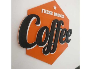 Kaffee-board 3d drucken frisch panel Wand Wandhalterung 3d print model - Mito3D