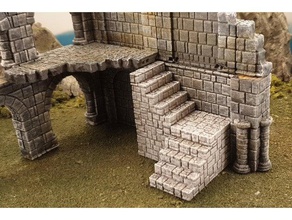 ulvheim b3 merdiven kalıntıları oyuncak oyun aksesuarlar 28 mm bina fantezi frostgrave iş ortamına uygun olmayan arazi wargame wargaming warhammer 3d print model - Mito3D