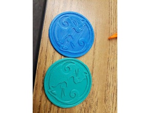 les chats du yin et yang trousseau de clés pièces monnaie badges 3d print model - Mito3D