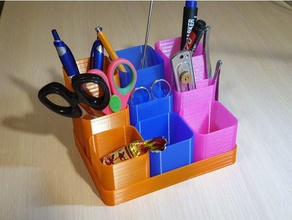 modular pen holder vase mode office fusion 360 pencil storage box 3d print model - Mito3D