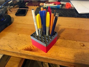 infill pen holder office pencil vase mode 3d print model - Mito3D