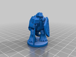 tortle chierico whylian scudo i giocattoli giochi dnd mini martello 3d print model - Mito3D