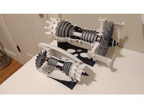 jet engine 60 scale vehicles advanced aviation complex engineering functional hardware model motor remix rotating 3d print model - Mito3D