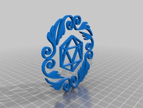 d20 decoration 3d printing dice dnd dungeons dragons natural 20 3d print model - Mito3D