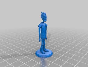super saiyan shaggy arms down sculptures 3d print model - Mito3D