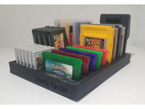 gameboy game holder storage includes gbgba3ds video games cartridge nintendo 3d print model - Mito3D