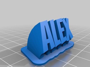 alex placa com o nome de coisa office personalizado 3d print model - Mito3D