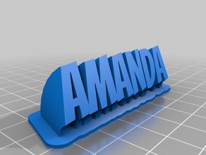 amanda plate office customized 3d print model - Mito3D