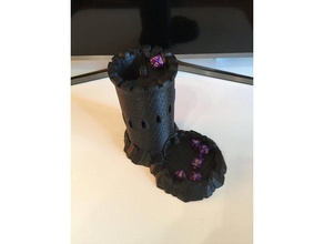 dice tower single piece no supports required 3d print model - Mito3D