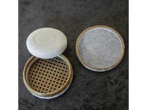 sample soap travel box bathroom container design elegant round small textured tiny 3d print model - Mito3D