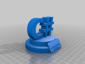 premio a la base signos logotipos csharp microsoft 3d print model - Mito3D