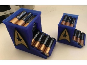 aa aaa extensible batterie distributeur allégé couvercle complet plaques plus sci-fi gratuite de l'organisation pile support insigne ordinateur bureau nsfw scifi star trek stockage 3d print model - Mito3D