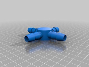 meu personalizada do tubo da tubulação de mangueira conector gerador 12 polegadas 4 barb ao ar livre jardim 3d print model - Mito3D
