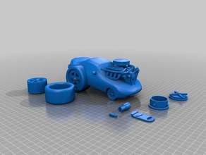 miata komik araba remix -banka paralar rozetleri dragster sıcak para yarış rod oyuncak 3d print model - Mito3D