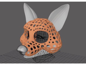 fursuit- puppet-head base version 44 toon canine costume animal cartoon character cosplay dog fursuit-head fursuit head headbase mask pawpet skull 3d print model - Mito3D