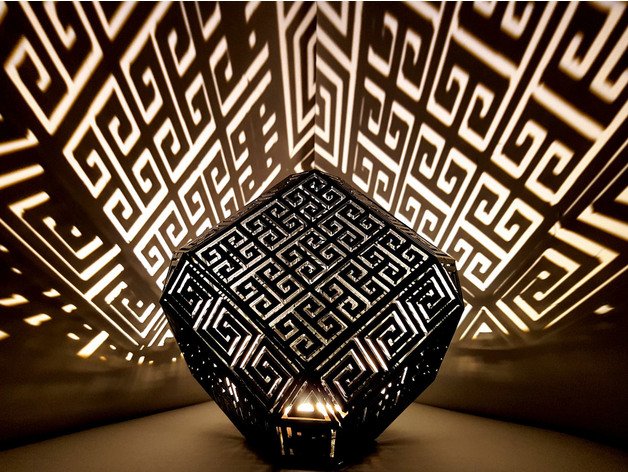 greek meander lamp decor ancient greece art ikea ledberg light lighting 3D print model - Mito3D