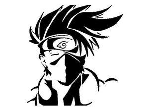 kakashi hatake stencil 2d art anime naruto ninja sensei