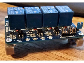 4 relay board din rail mount electronics din-rail dinrail module sainsmart 3d print model - Mito3D