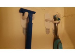 rasoio spazzolino da denti titolare striscia di comando bagno 3d print model - Mito3D