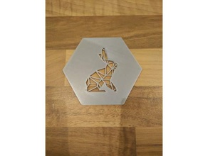 rabbit coaster kitchen dining geometric 3d print model - Mito3D
