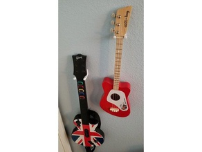 guitar hero Wandhalterung video Spiele Gitarre hanger Gitarre-Halter Gitarren-hook mount 3d print model - Mito3D