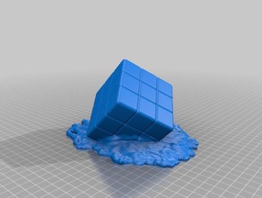 base plana derretido rubiks cube ferramenta os titulares caixas de 3d print model - Mito3D