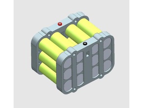 18650 battery module holder electronics 3d print model - Mito3D