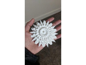 récursive de la fleur décor art blender fractal pointu procédure programmé python récursivité supershape 3d print model - Mito3D