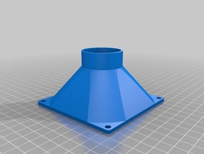 my customized square fan pipe adapter electronics 3d print model - Mito3D
