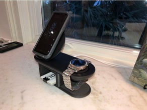samsung carregador duo riser stand relógio de ciclo fechado móveis telefone 3d print model - Mito3D