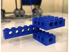 lego brick axle holes construction toys compatible 3d print model - Mito3D