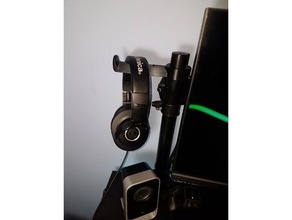 headphone holder generic monitor mount organization headphones hook stand 3d print model - Mito3D