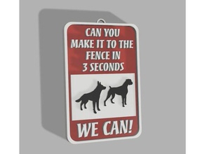 dog protection sign 3d print model - Mito3D
