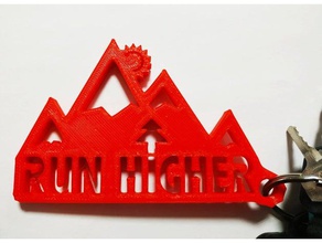 run higher other keychain keys mountain sun 3d print model - Mito3D