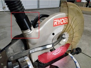 ryobi miter saw ts1340 shopvac vacuum adapter machine tools cleanup woodworking workshop 3d print model - Mito3D