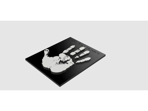 hand saruman plate black&white colossoss lord rings 3d print model - Mito3D
