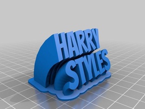 harry styles sweeping name plate office customized 3d print model - Mito3D
