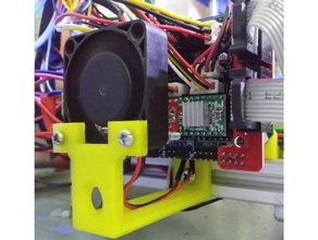 reprap fan holder 3d printer parts a4988 cooling driver mount hypercube stepper 3d print model - Mito3D