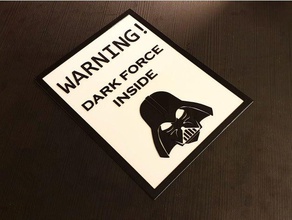 star wars warning sign signs logos darkside dark side darth vader starwars 3d print model - Mito3D
