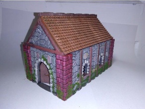 medievale cottage di aprire la porta 28mm i giocattoli giochi architettura gioco da tavolo edificio dnd in miniatura miniature pathfinder rpg 3d print model - Mito3D