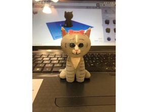 kitty animali cartone animato cat chibi carino 3d print model - Mito3D
